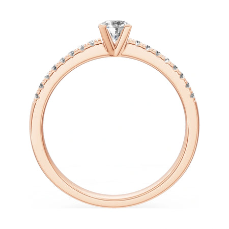 GREMARI Seven Solis round-cut natural diamond engagement ring in 14K rose gold, 0.30 ct