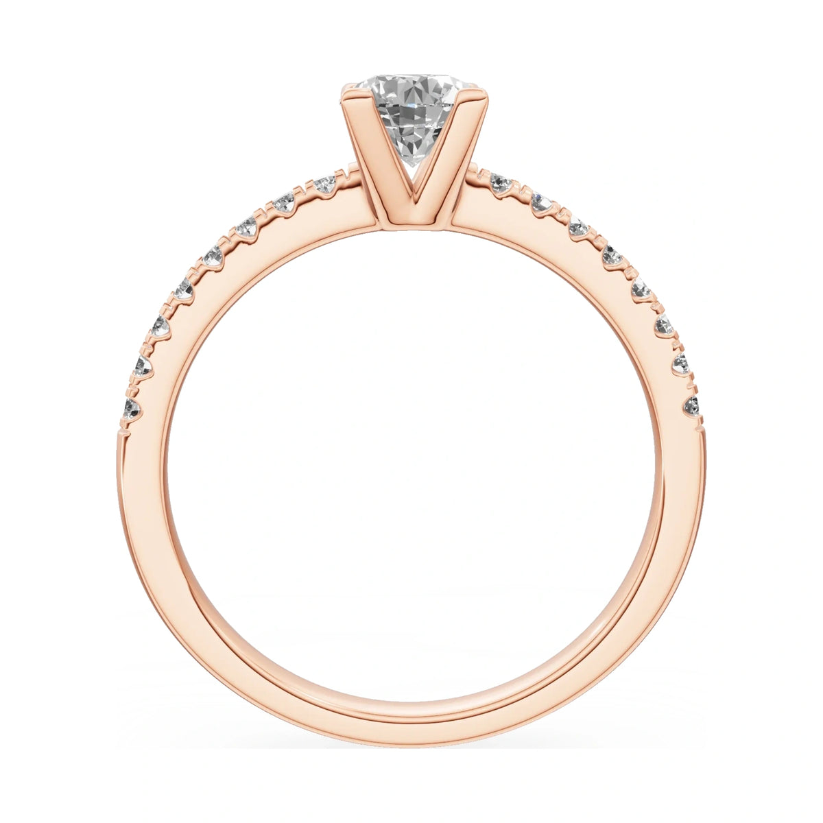 GREMARI Seven Solis round-cut natural diamond engagement ring in 14K rose gold, 0.50 ct