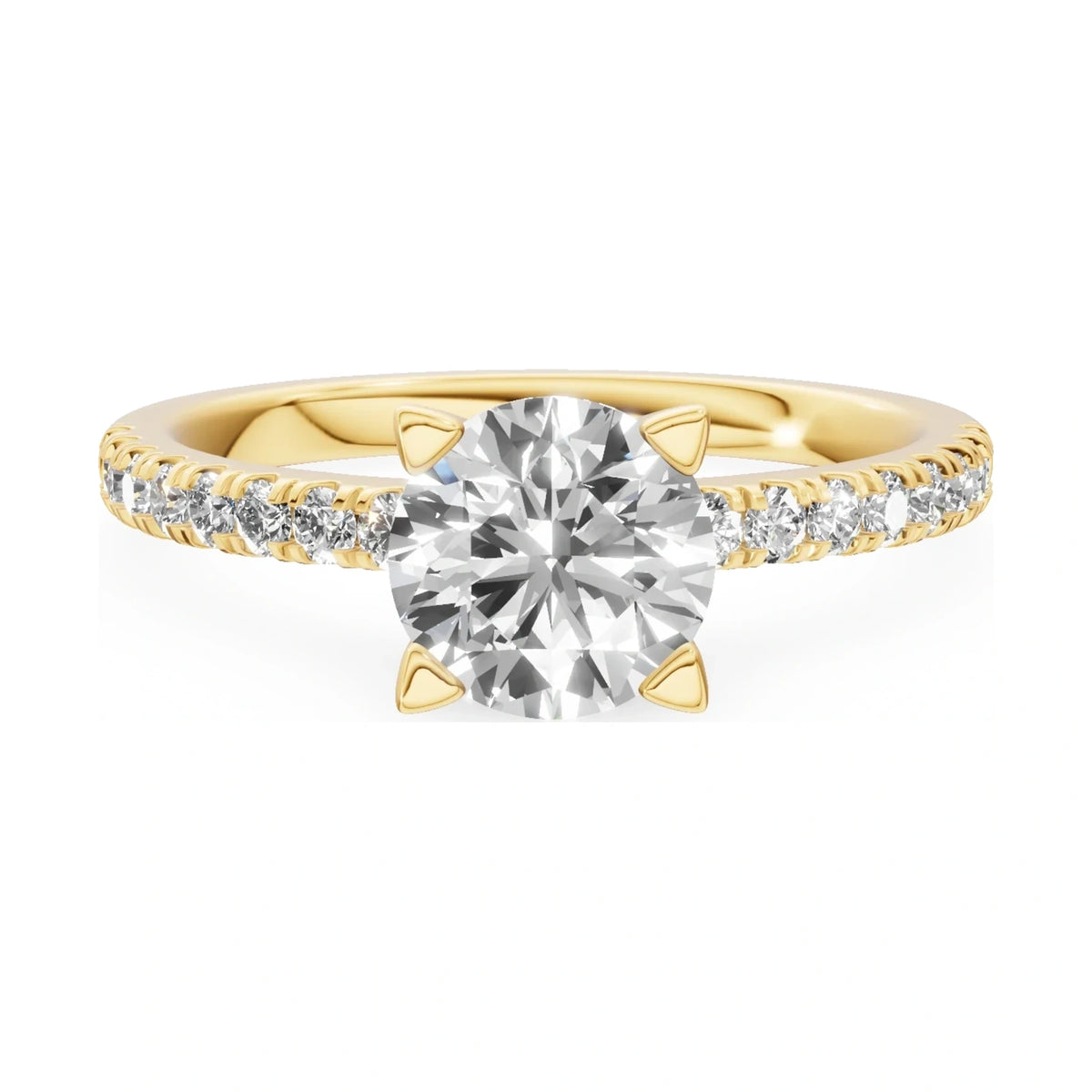 GREMARI Seven Solis 14K yellow gold engagement ring with 1.00 ct round-cut natural diamond