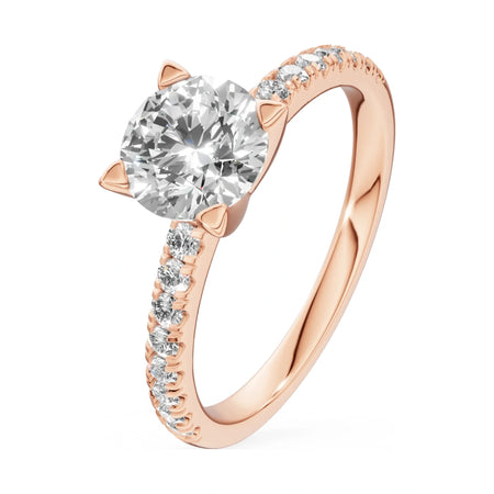 1.00 ct round-cut natural diamond GREMARI Seven Solis engagement ring in 14K rose gold