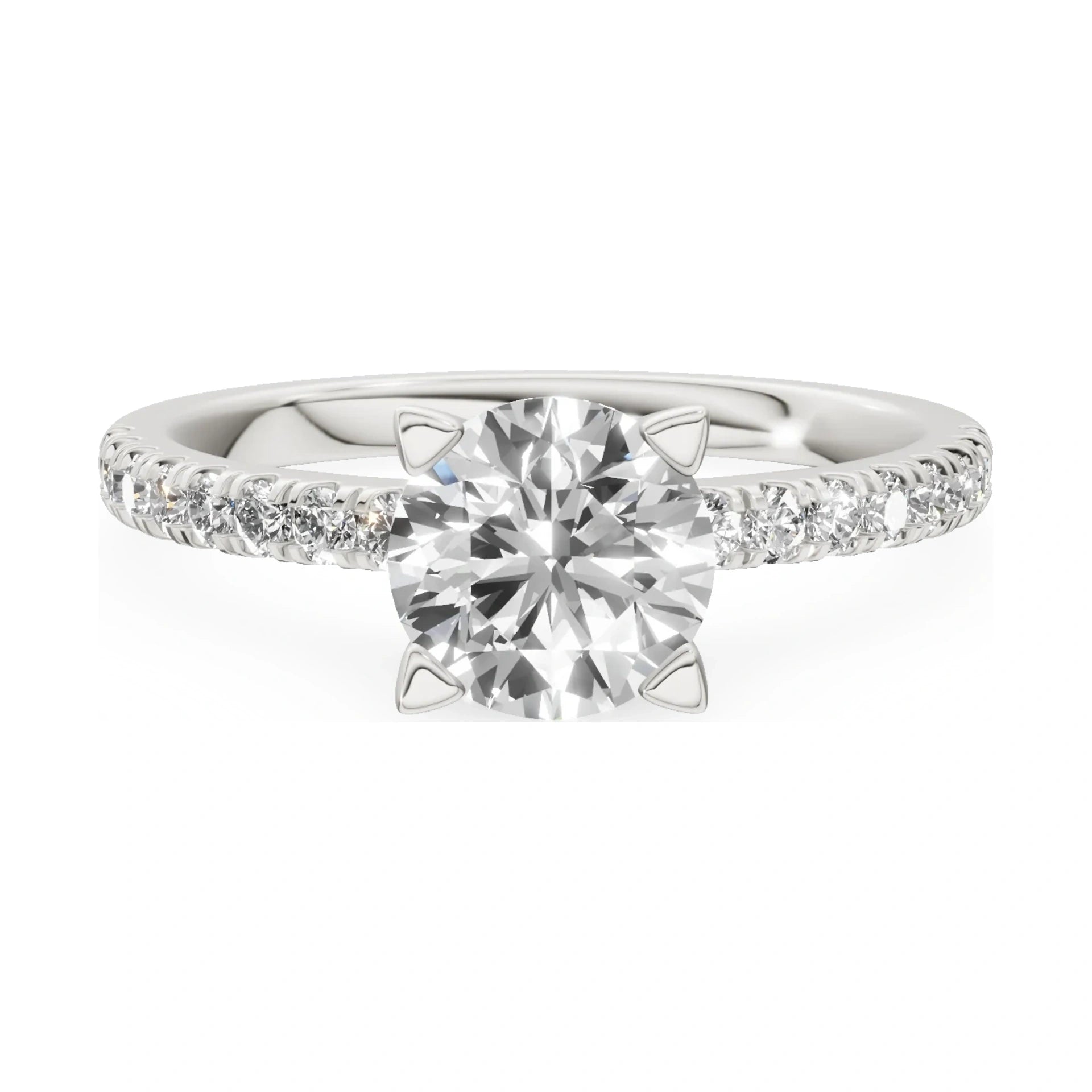 GREMARI Seven Solis 14K white gold engagement ring with 1.00 ct round-cut natural diamond