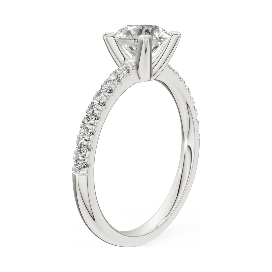 14K white gold GREMARI Seven Solis ring with 1.00 ct round-cut natural diamond