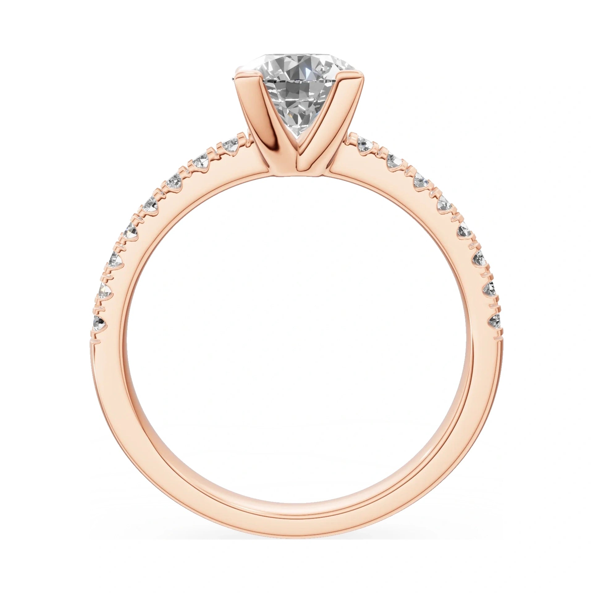 GREMARI Seven Solis round-cut natural diamond engagement ring in 14K rose gold, 1.00 ct