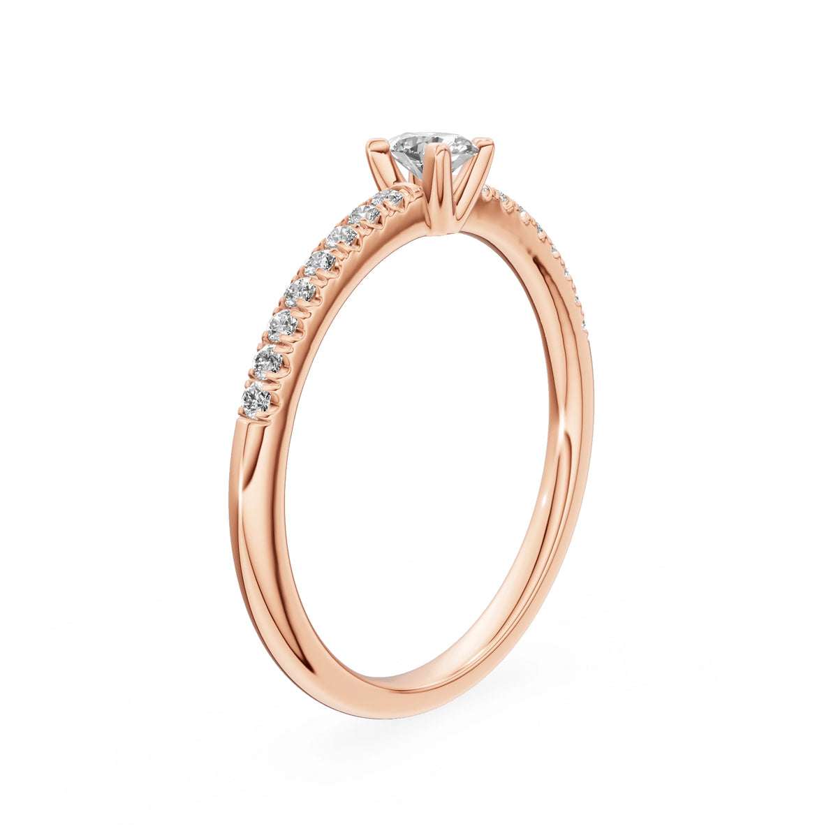 Bague de fiançailles en or rose 14 carats (585) - Gremari Seven Desire avec diamant cultivé en laboratoire de 0,15 ct, taille ovale