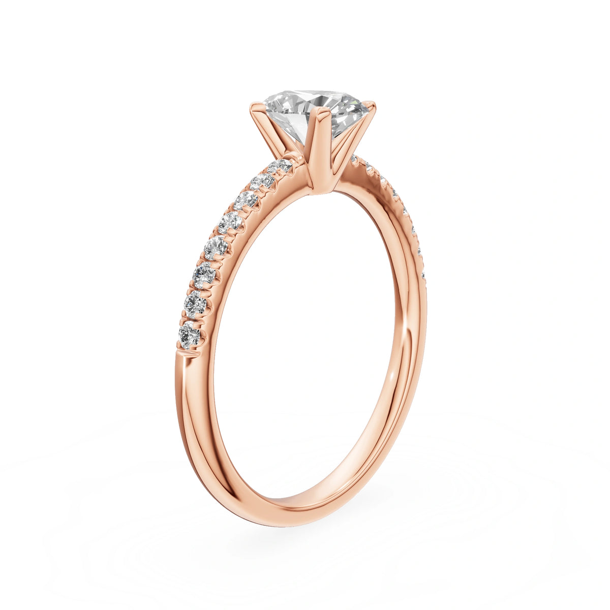 Bague de fiançailles en or rose 14 carats (585) - Gremari Seven Desire avec diamant cultivé en laboratoire de 0,50 ct, taille ovale