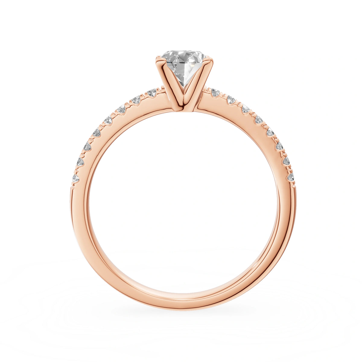 Bague de fiançailles en or rose 14 carats (585) - Gremari Seven Desire avec diamant cultivé en laboratoire de 0,50 ct, taille ovale