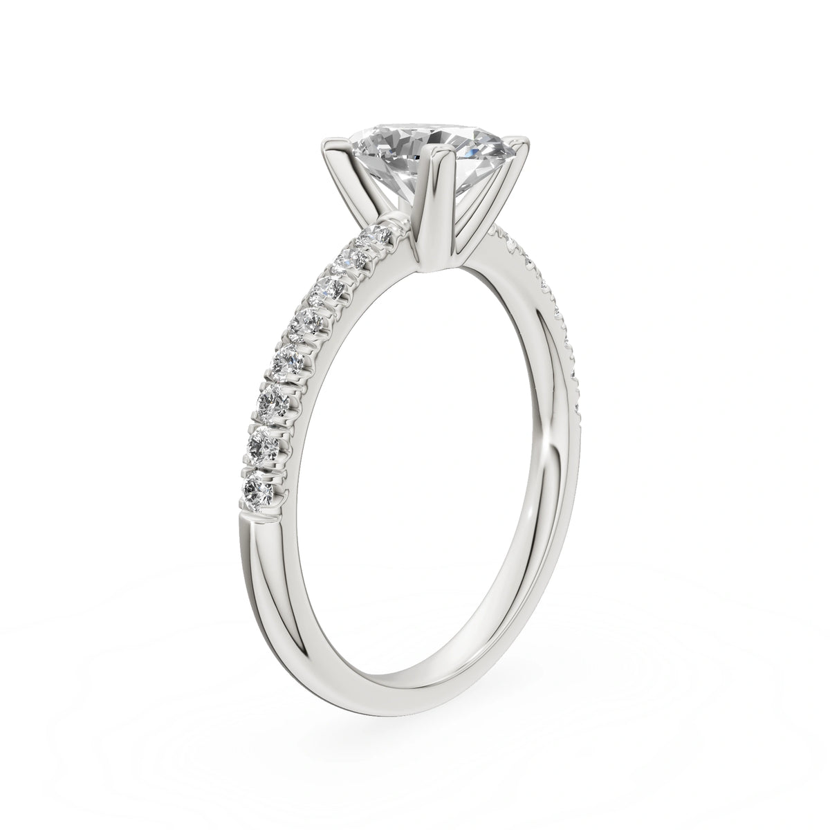 Gremari Seven Solis zásnubný prsteň z bieleho zlata s 1,00 ct lab-grown diamantom – Oval