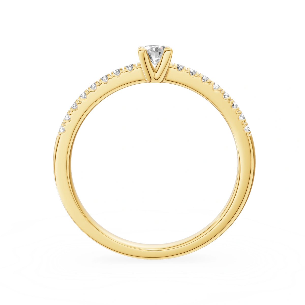 Gremari Seven Solis Verlobungsring aus Gelbgold mit 0,15 ct Labordiamant – Oval