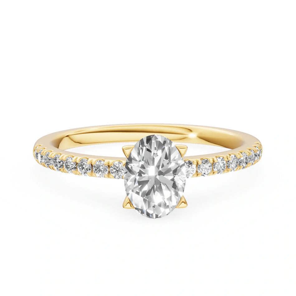 Gremari Seven Solis zásnubní prsten ze žlutého zlata s 0,50 ct lab-grown diamantem – Oval