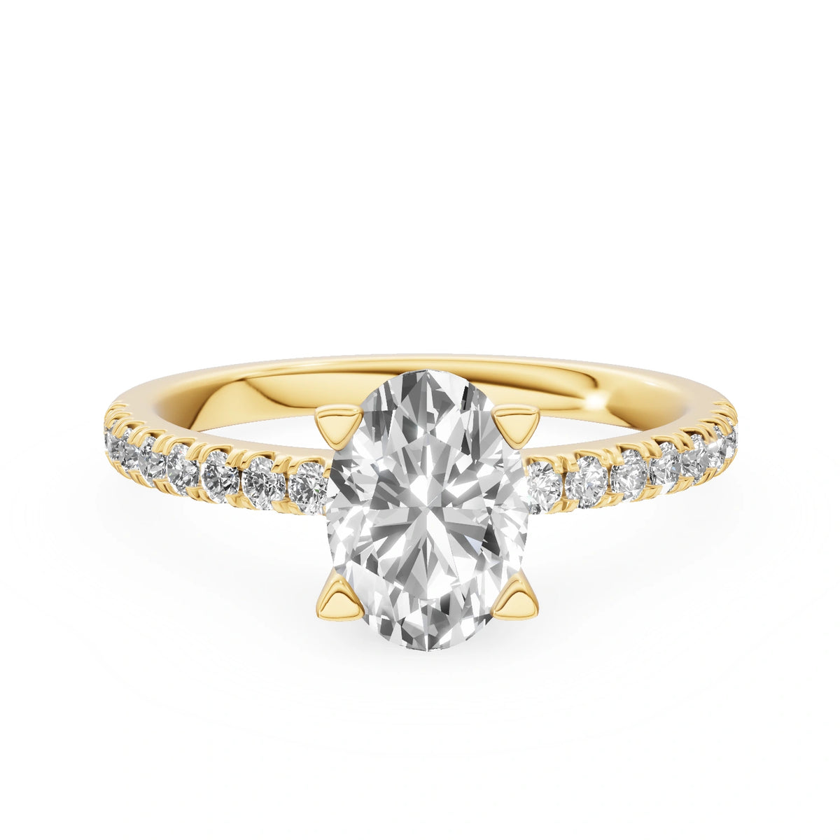 Gremari Seven Solis Verlobungsring aus Gelbgold mit 1,00 ct Labordiamant – Oval