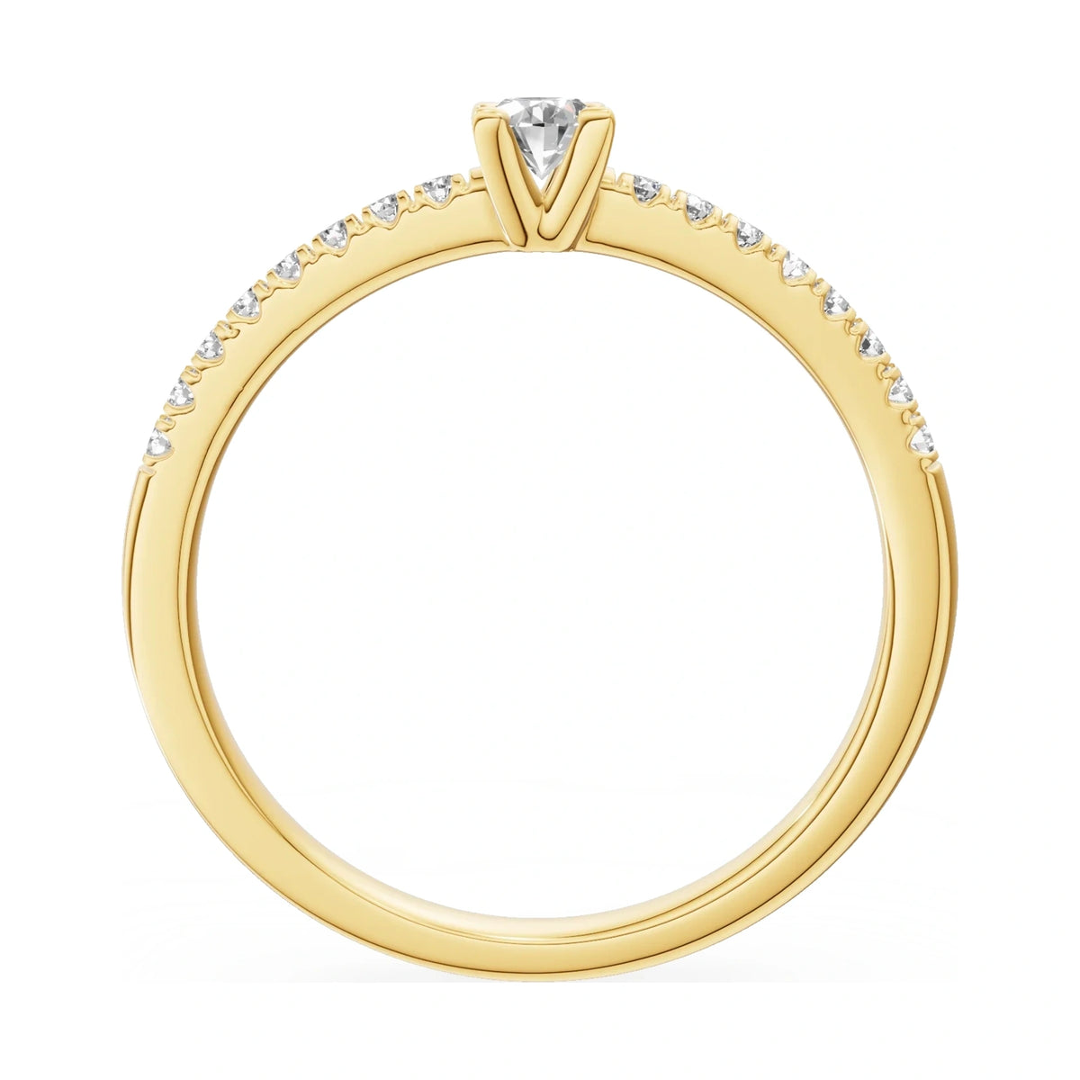 GREMARI Seven Solis oval-cut natural diamond engagement ring in 14K yellow gold, 0.15 ct