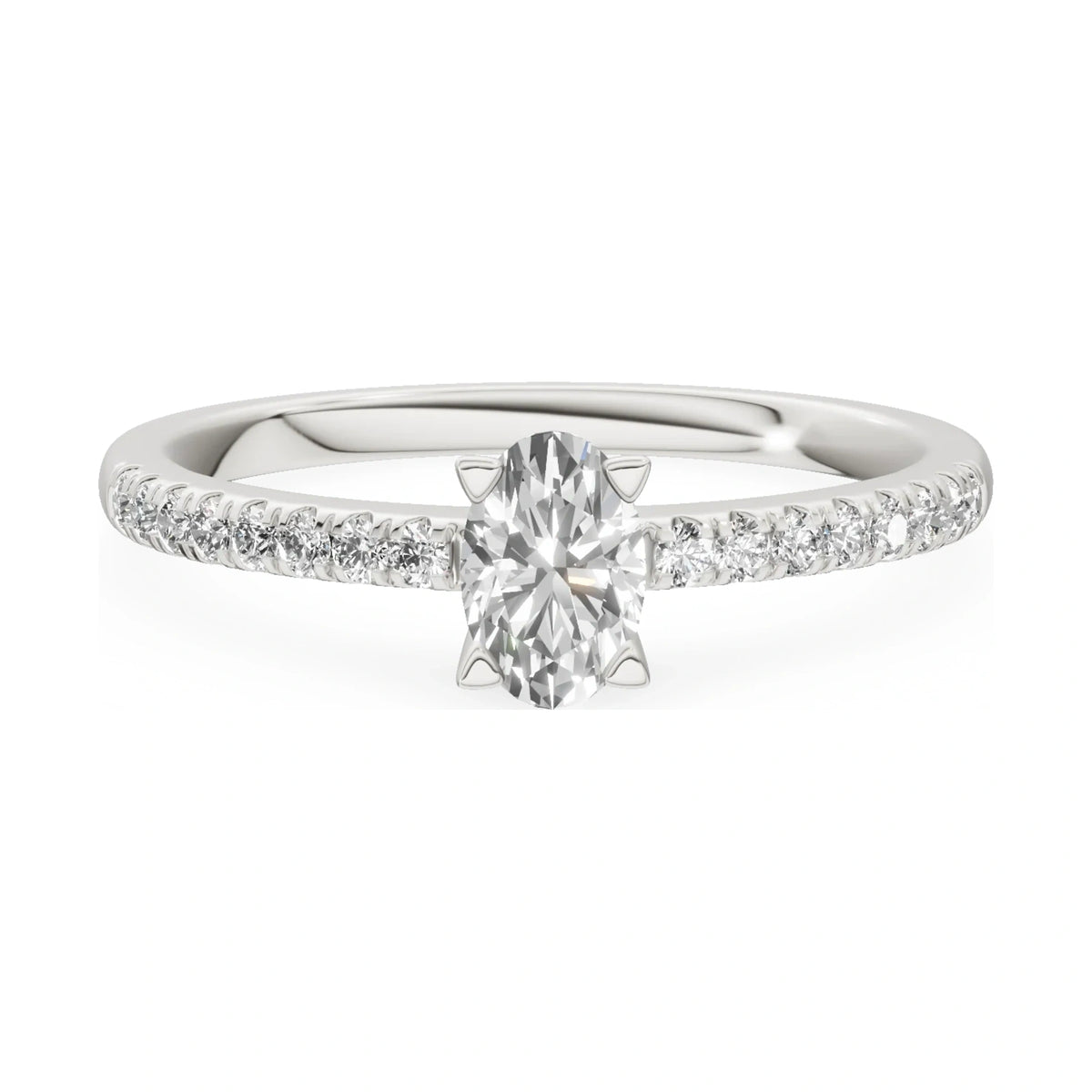 GREMARI Seven Solis 14K white gold engagement ring with 0.30 ct oval-cut natural diamond