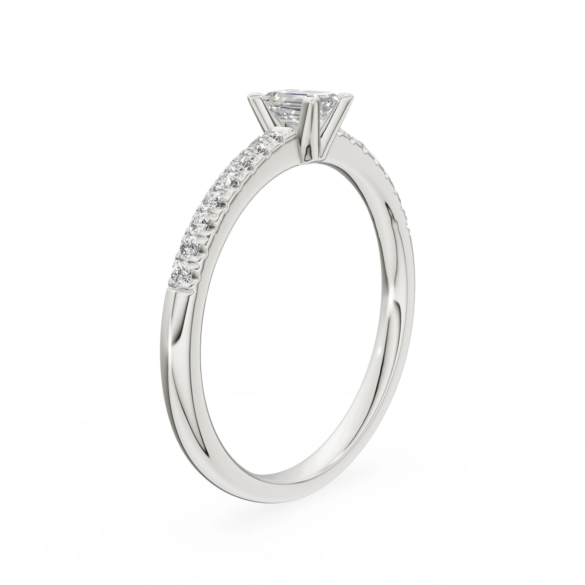 Gremari Seven Solis Verlobungsring aus Weißgold mit 0,24 ct Labordiamant – Emerald