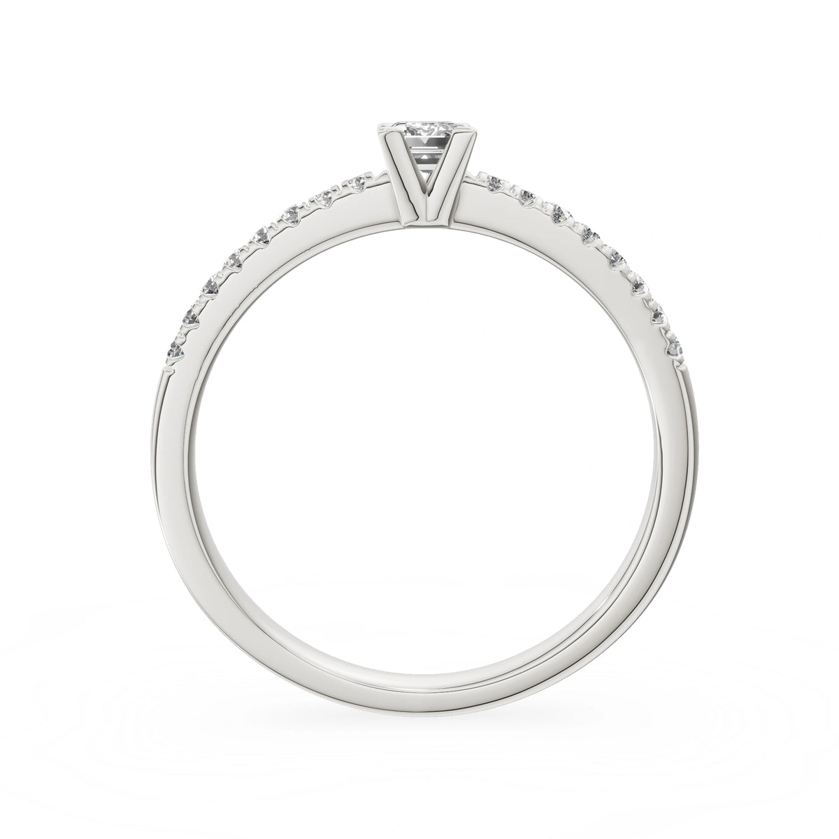 Gremari Seven Solis Verlobungsring aus Weißgold mit 0,24 ct Labordiamant – Emerald