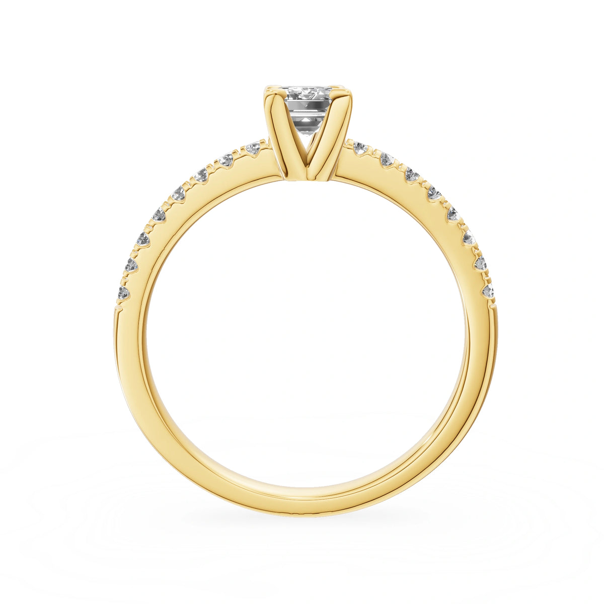 Gremari Seven Solis Verlobungsring aus Gelbgold mit 0,50 ct Labordiamant – Emerald