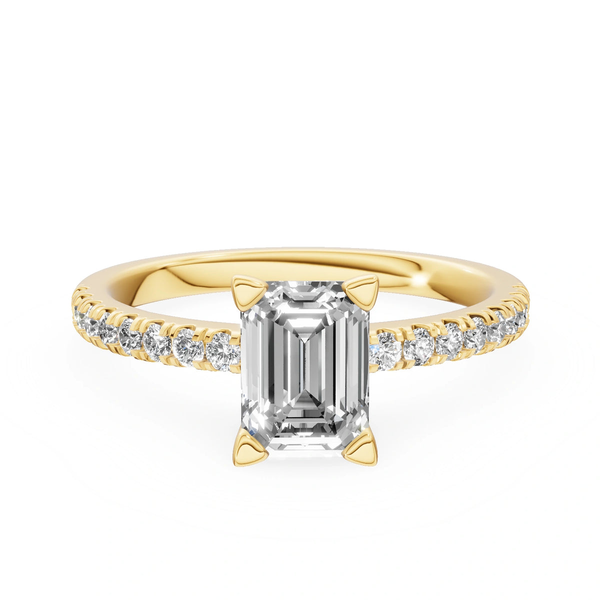 Gremari Seven Solis Verlobungsring aus Gelbgold mit 1,00 ct Labordiamant – Emerald