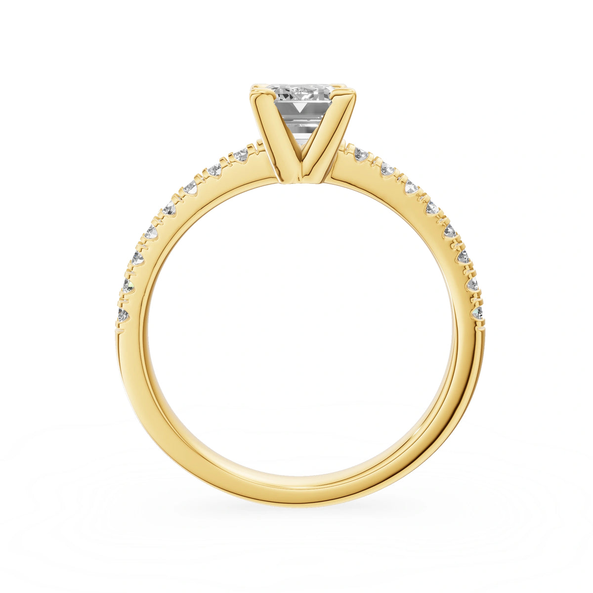 Gremari Seven Solis Verlobungsring aus Gelbgold mit 1,00 ct Labordiamant – Emerald