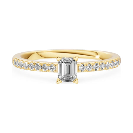 GREMARI Seven Solis 14K yellow gold engagement ring with 0.24 ct emerald-cut natural diamond
