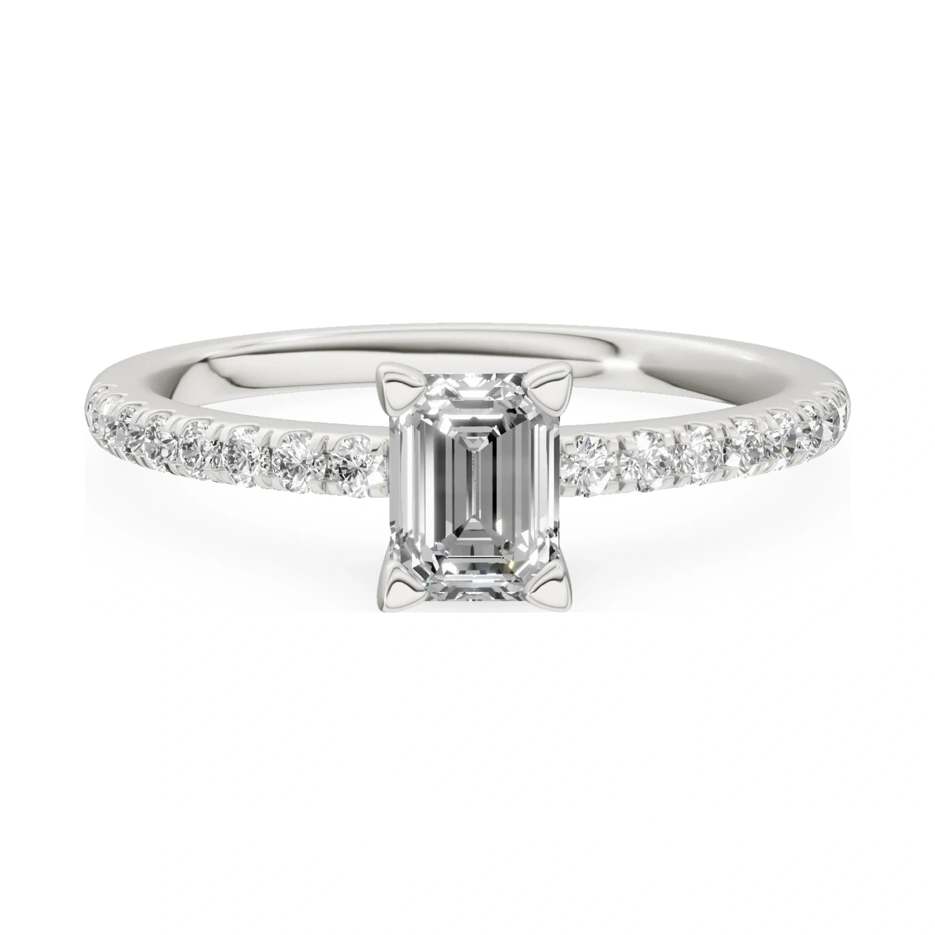 GREMARI Seven Solis 14K white gold engagement ring with 0.50 ct emerald-cut natural diamond