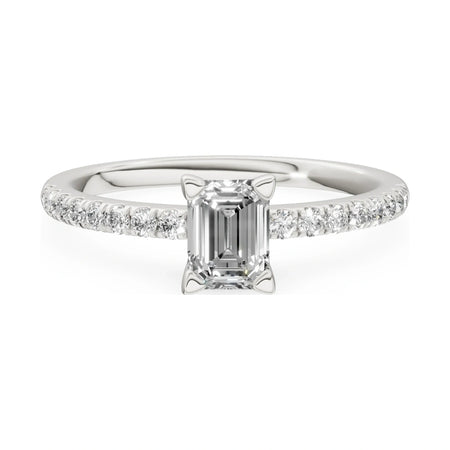 GREMARI Seven Solis 14K white gold engagement ring with 0.50 ct emerald-cut natural diamond