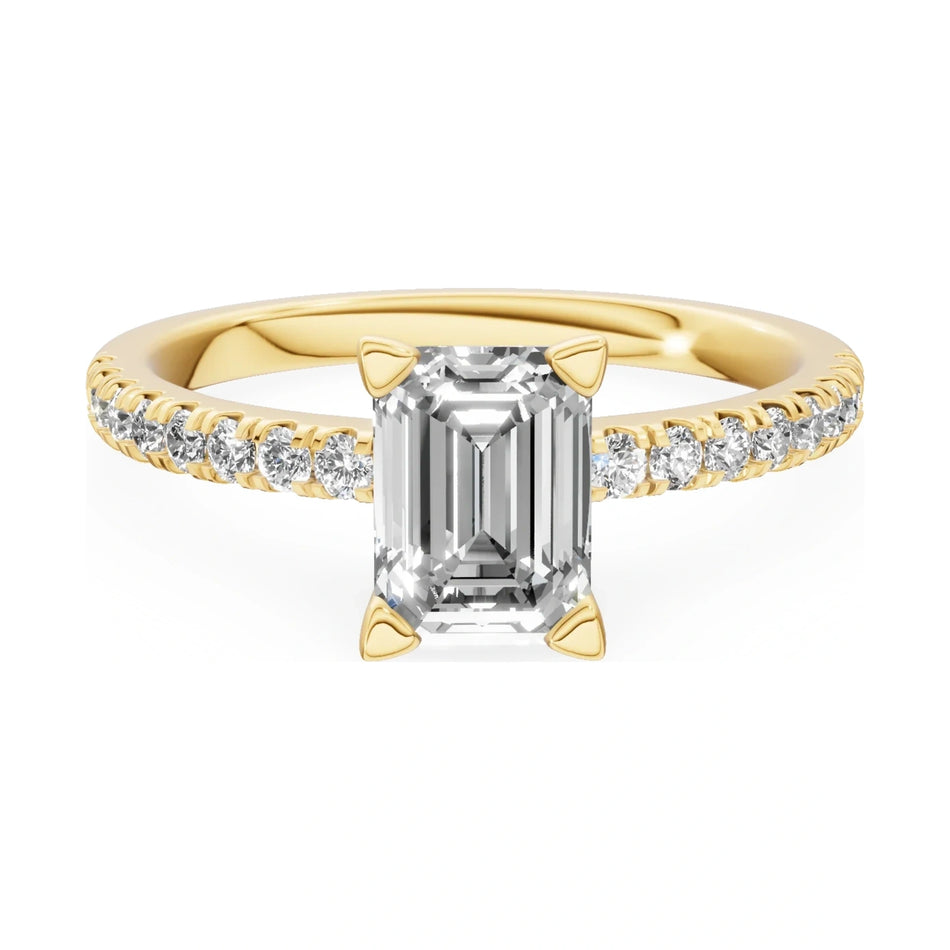 GREMARI Seven Solis 14K white gold engagement ring with 1.00 ct emerald-cut natural diamond