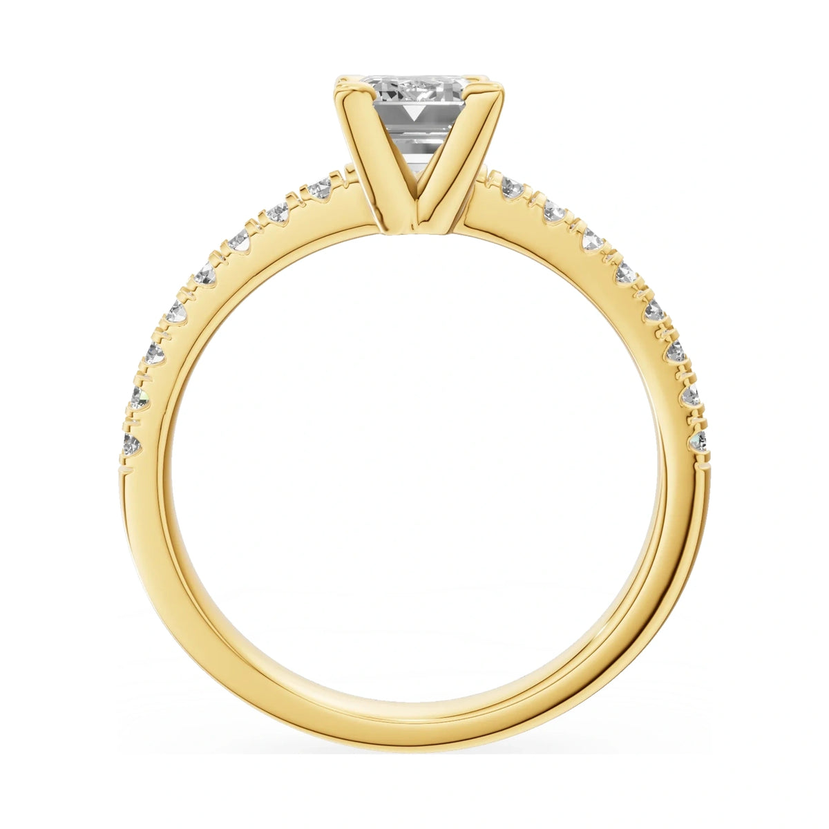 GREMARI Seven Solis emerald-cut natural diamond engagement ring in 14K yellow gold, 1.00 ct