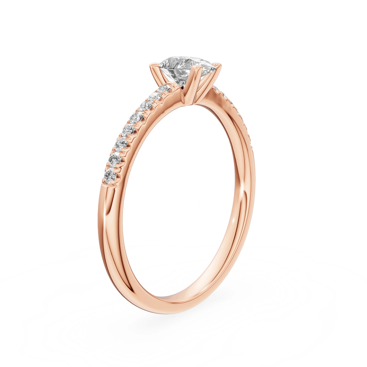 Gremari Seven Solis Verlobungsring aus Roségold mit 0,30 ct Labordiamant – Pear