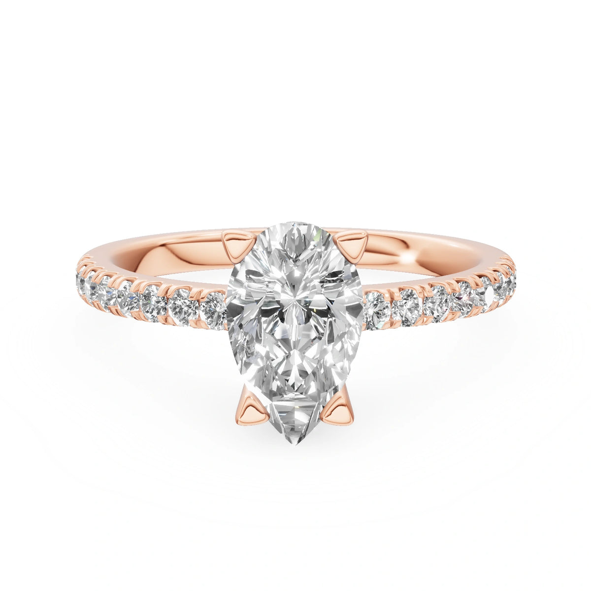 Gremari Seven Solis Verlobungsring aus Roségold mit 1,00 ct Labordiamant – Pear