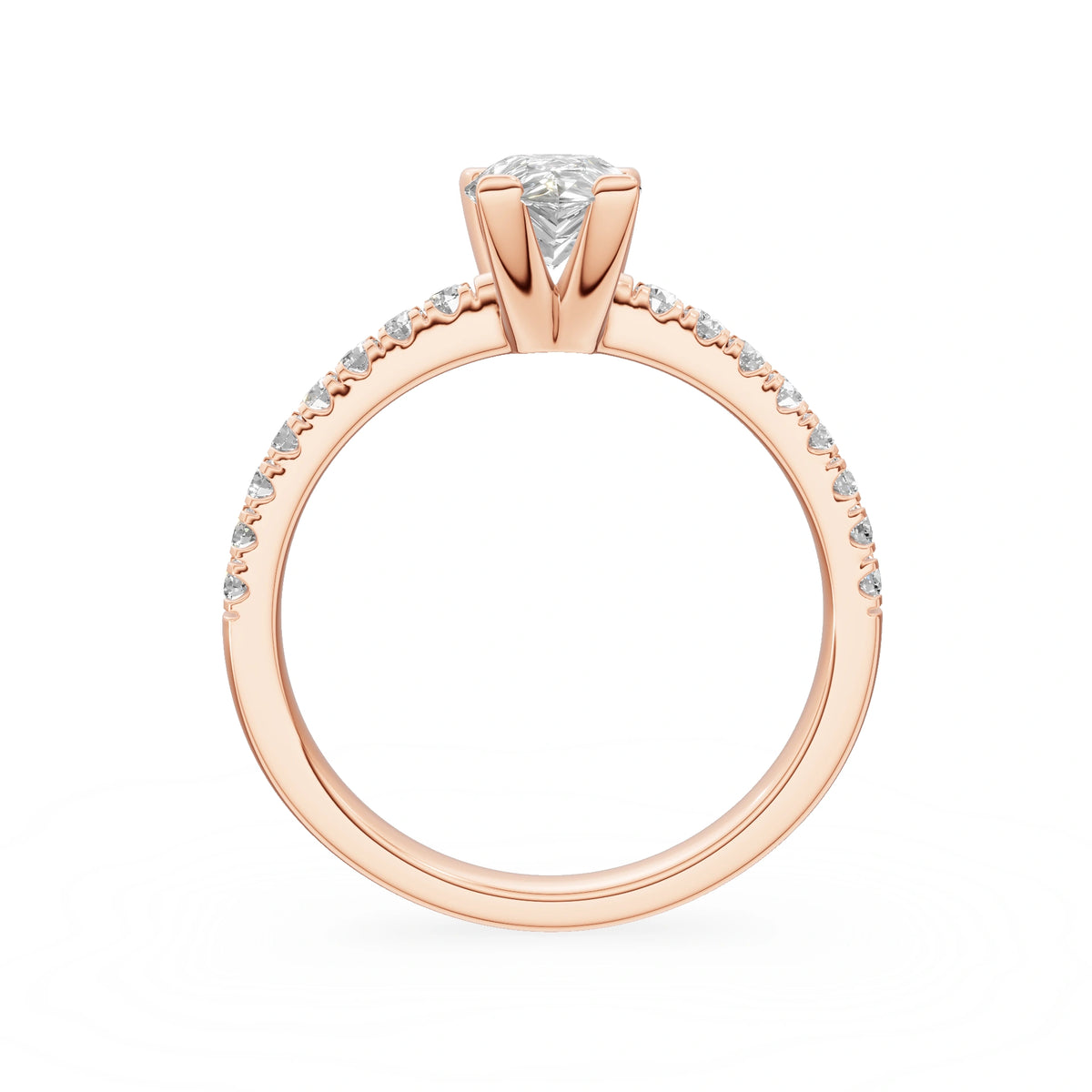 Gremari Seven Solis Verlobungsring aus Roségold mit 1,00 ct Labordiamant – Pear