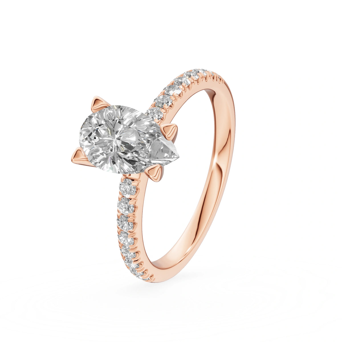 Gremari Seven Solis Verlobungsring aus Roségold mit 1,00 ct Labordiamant – Pear