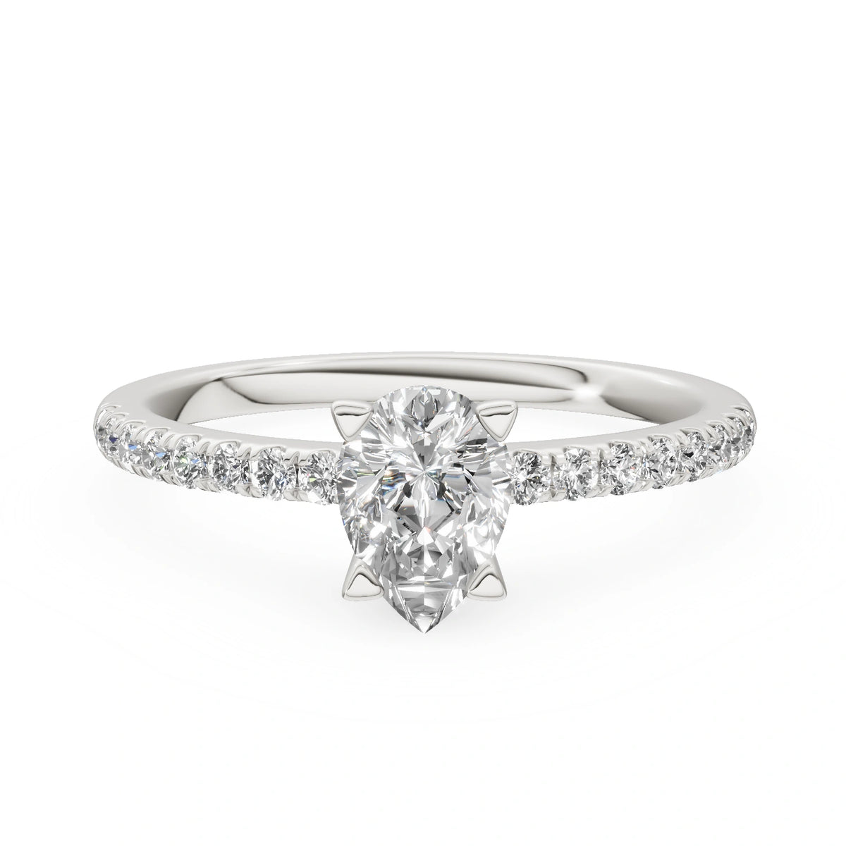 Gremari Seven Solis Verlobungsring aus Weißgold mit 0,50 ct Labordiamant – Pear