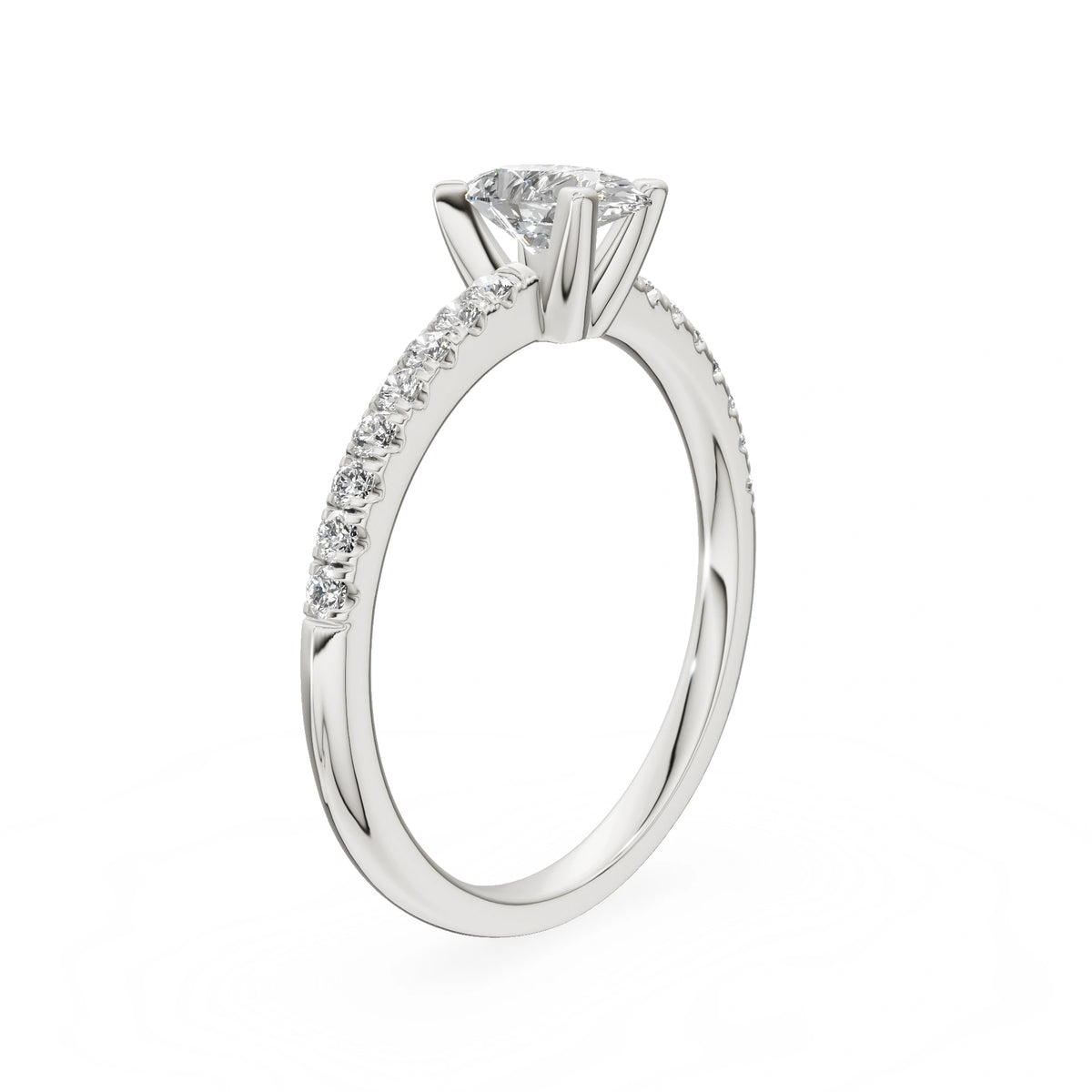 Gremari Seven Solis Verlobungsring aus Weißgold mit 0,50 ct Labordiamant – Pear