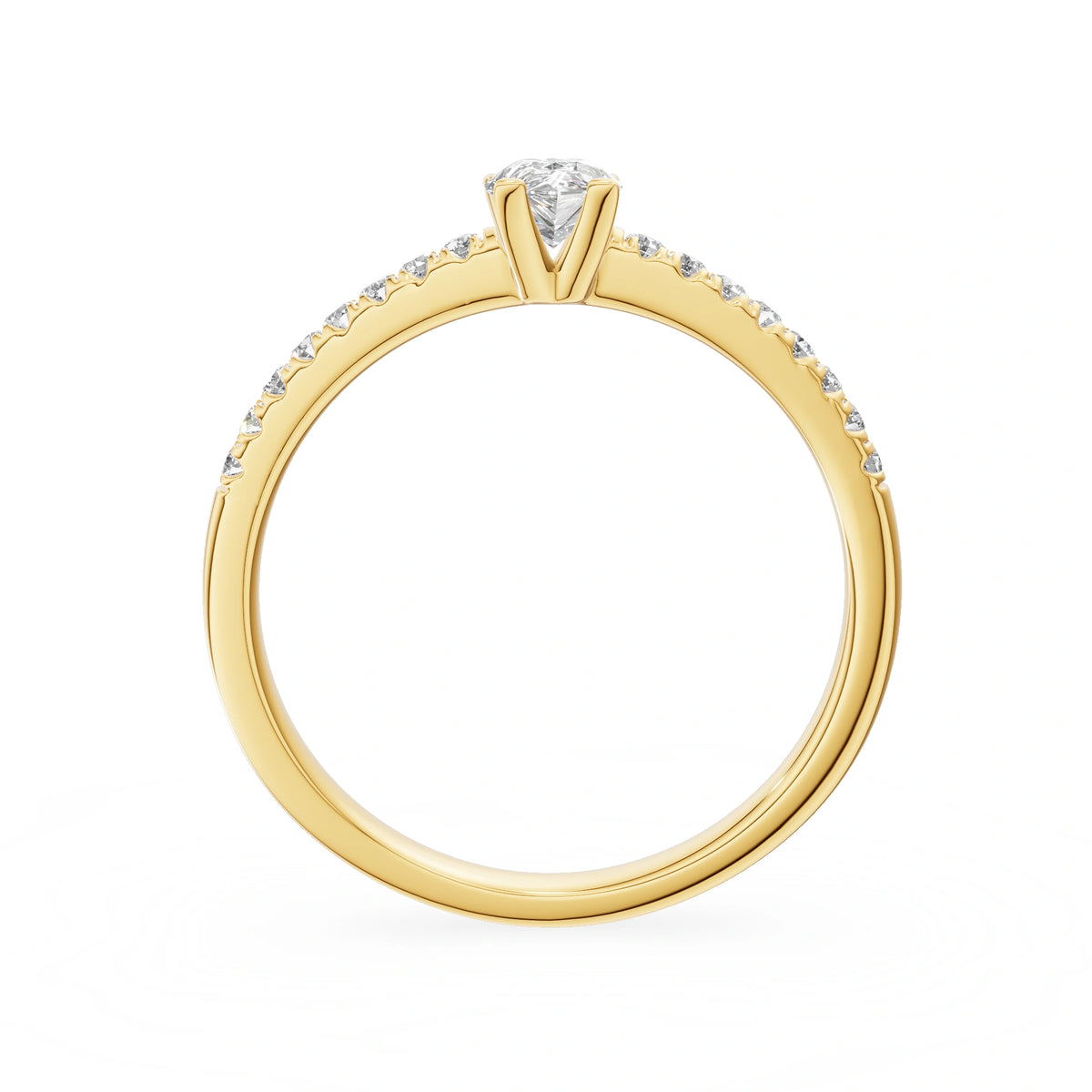 Bague de fiançailles en or jaune 14K (585) - Gremari Seven Desire avec diamant cultivé en laboratoire 0,30 ct, taille poire
