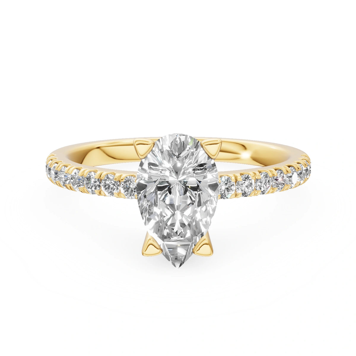 Gremari Seven Solis Verlobungsring aus Gelbgold mit 1,00 ct Labordiamant – Pear