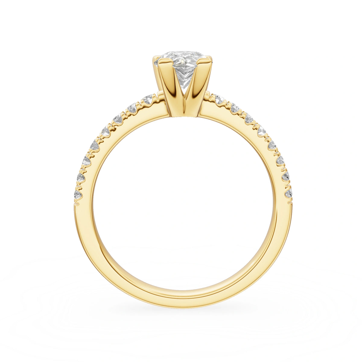 Gremari Seven Solis Verlobungsring aus Gelbgold mit 1,00 ct Labordiamant – Pear