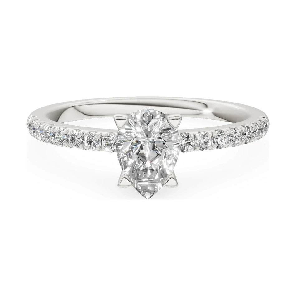 GREMARI Seven Solis 14K white gold engagement ring with 0.50 ct pear-cut natural diamond