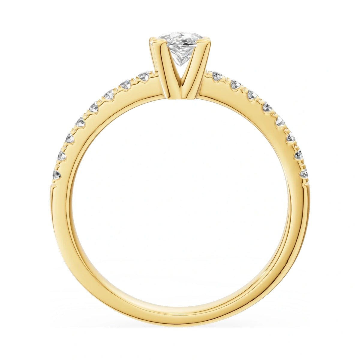 GREMARI Seven Solis pear-cut natural diamond engagement ring in 14K yellow gold, 0.50 ct