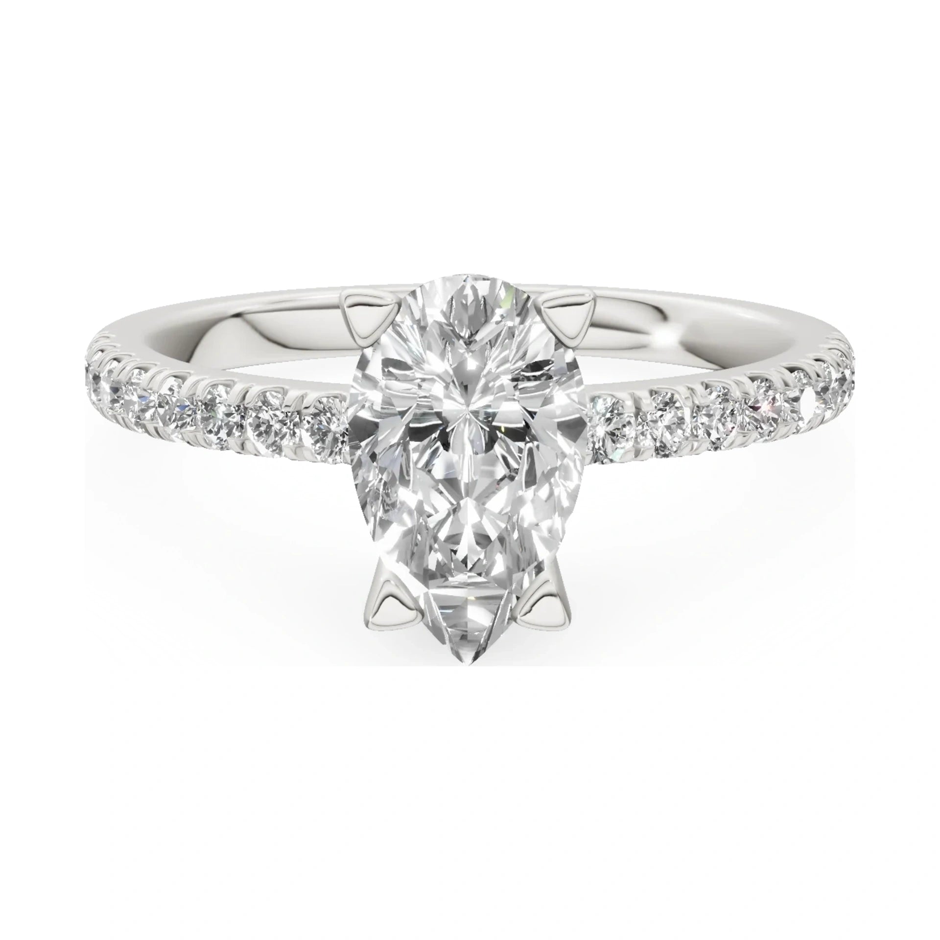 GREMARI Seven Solis 14K white gold engagement ring with 1.00 ct pear-cut natural diamond