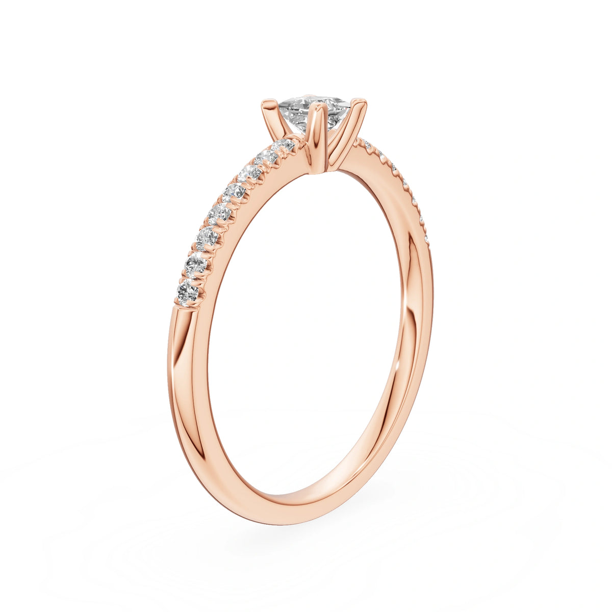 Gremari Seven Solis zásnubný prsteň z ružového zlata s 0,15 ct lab-grown diamantom – Princess