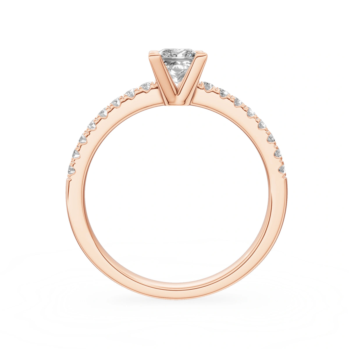 Gremari Seven Solis zásnubný prsteň z ružového zlata s 0,50 ct lab-grown diamantom – Princess