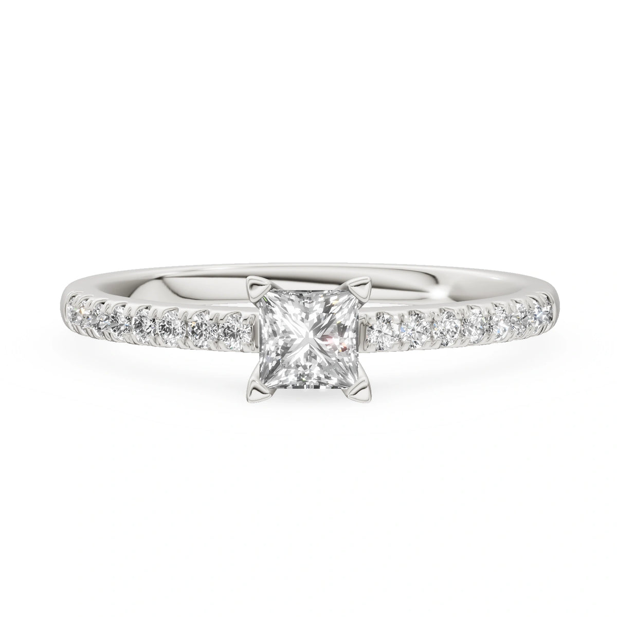 Gremari Seven Solis zásnubný prsteň z bieleho zlata s 0,30 ct lab-grown diamantom – Princess