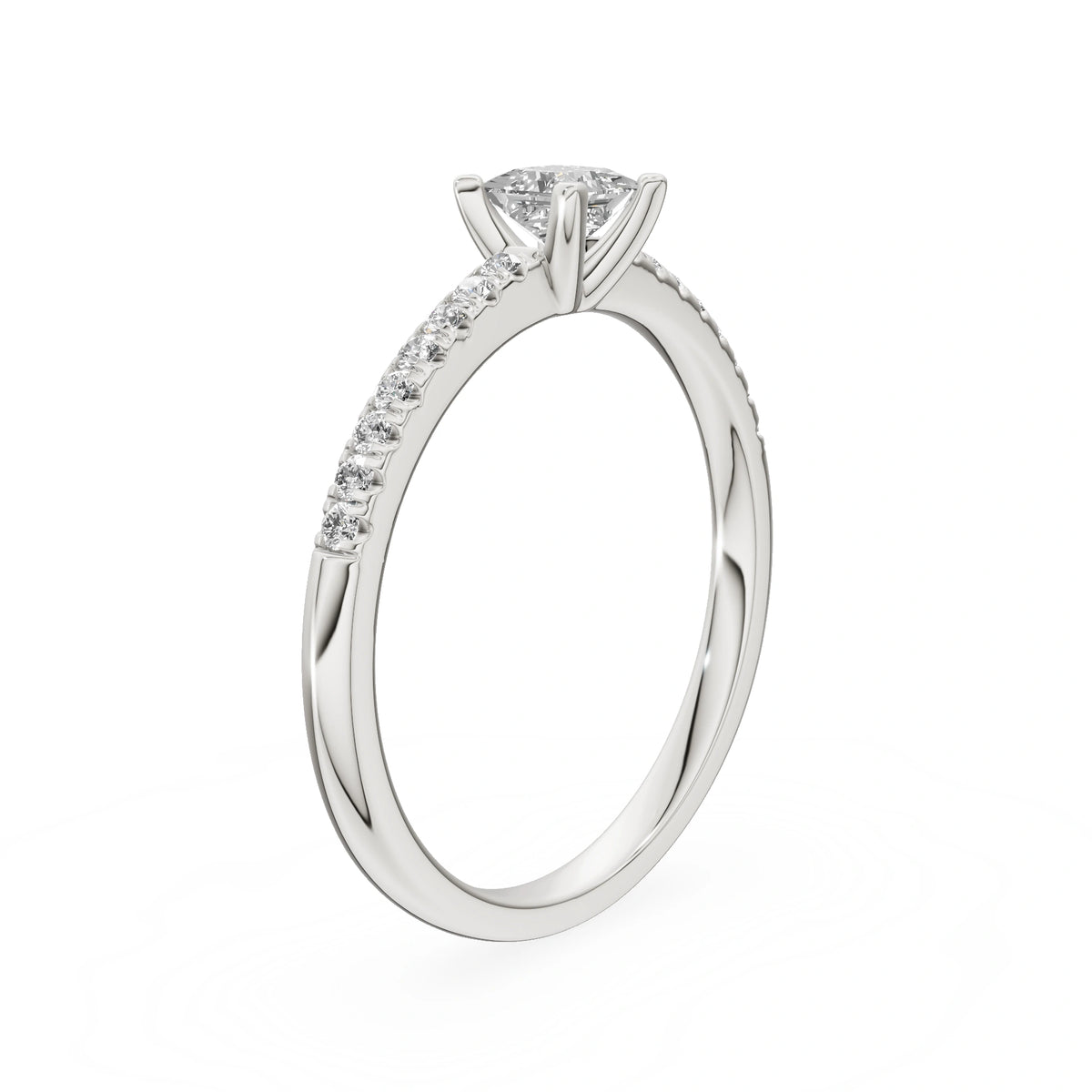 Gremari Seven Solis zásnubný prsteň z bieleho zlata s 0,30 ct lab-grown diamantom – Princess