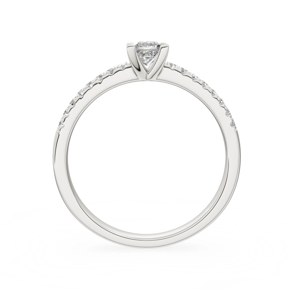 Gremari Seven Solis zásnubný prsteň z bieleho zlata s 0,30 ct lab-grown diamantom – Princess