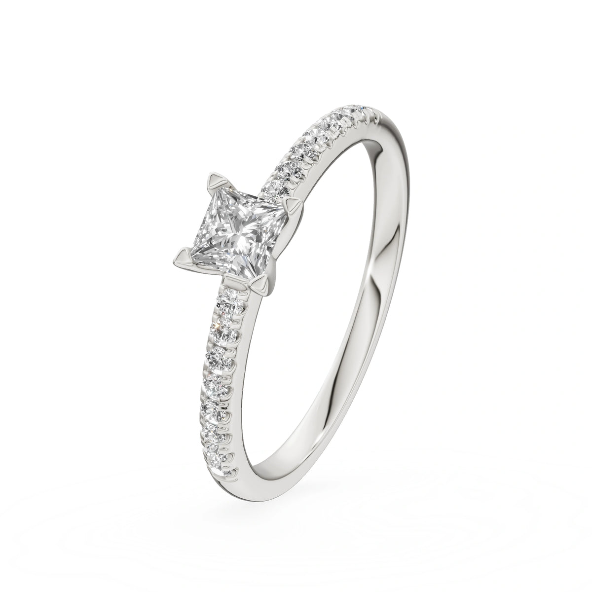 Gremari Seven Solis zásnubný prsteň z bieleho zlata s 0,30 ct lab-grown diamantom – Princess