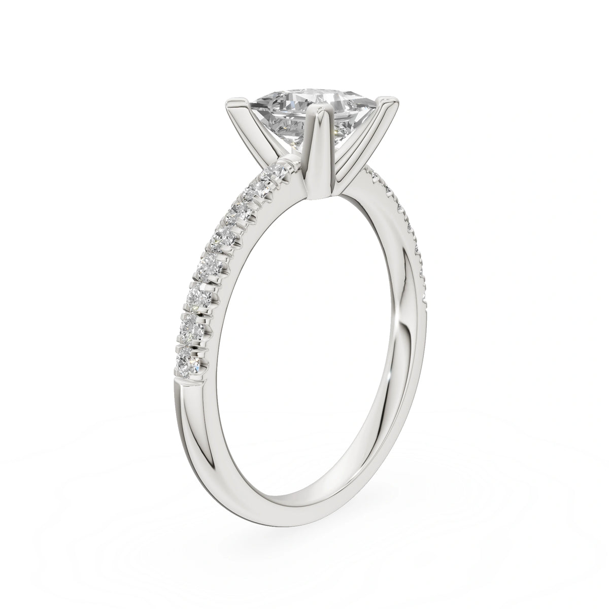 Gremari Seven Solis zásnubný prsteň z bieleho zlata s 1,00 ct lab-grown diamantom – Princess