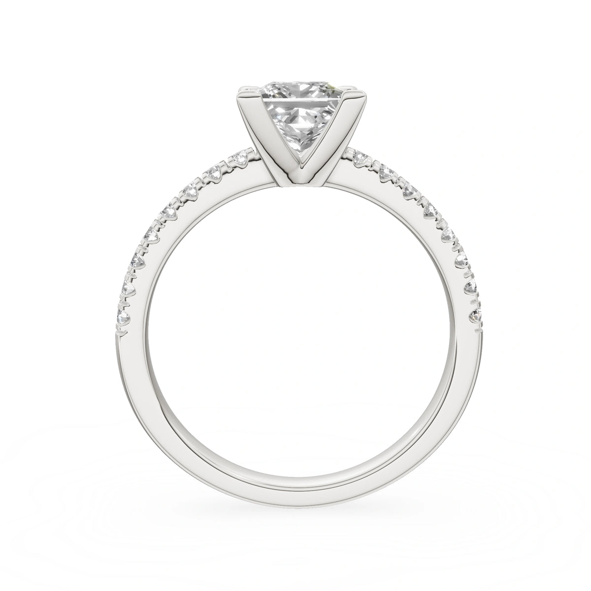 Gremari Seven Solis zásnubný prsteň z bieleho zlata s 1,00 ct lab-grown diamantom – Princess