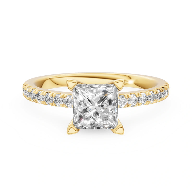 Gremari Seven Solis Verlobungsring aus Gelbgold mit 1,00 ct Labordiamant – Princess