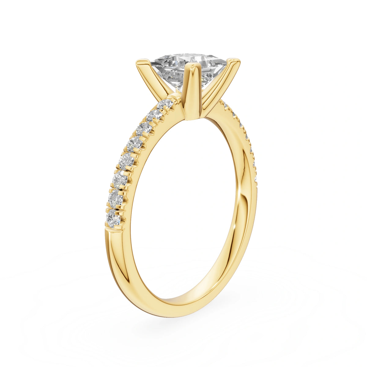 Gremari Seven Solis zásnubný prsteň zo žltého zlata s 1,00 ct lab-grown diamantom – Princess