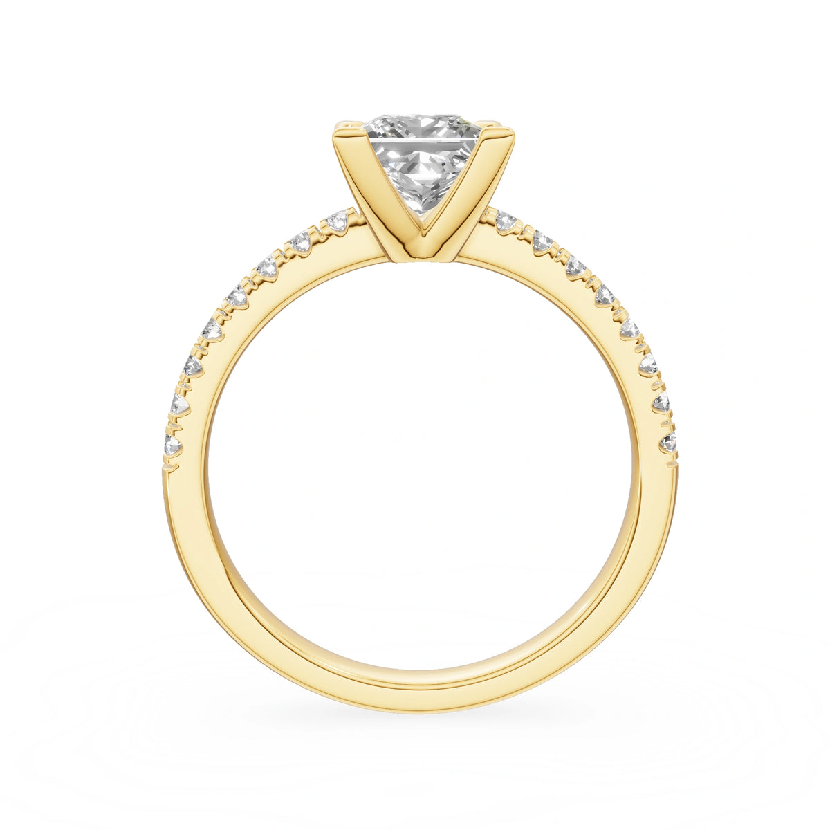 Gremari Seven Solis zásnubný prsteň zo žltého zlata s 1,00 ct lab-grown diamantom – Princess