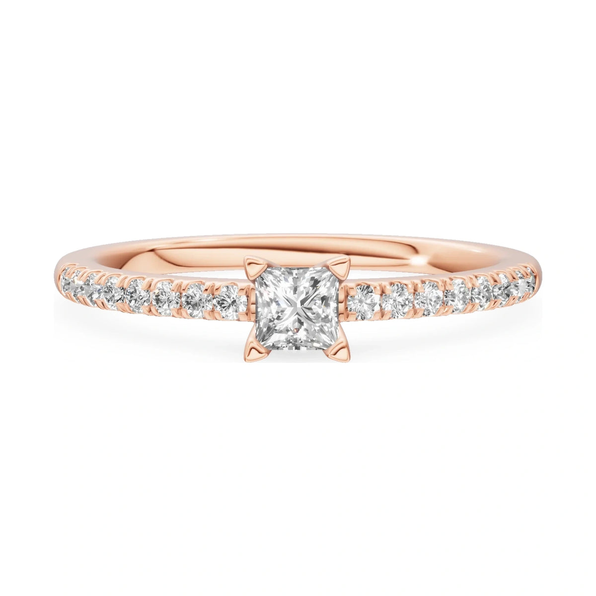 GREMARI Seven Solis 14K white gold engagement ring with 0.15 ct princess-cut lab-grown diamond